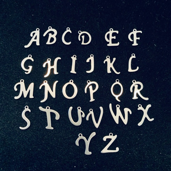 Letter Initial (cursive font) chain necklace with birthstone charm - Picture 6 of 7